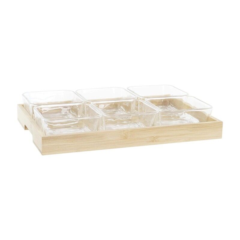 Vassoio per aperitivi DKD Home Decor Naturale Bambù Cristallo 280 ml 32 x 21 x 6 cm Vassoio per aperitivi DKD Home Decor Naturale Bambù Cristallo 280 ml 32 x 21 x 6 cm