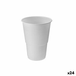 Set di bicchieri riutilizzabili Algon Plastica Bianco 15 Pezzi 330 ml (24 Unità)