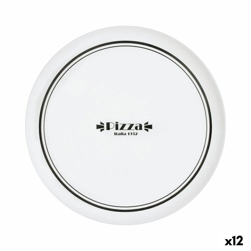 Piatto per Pizza Luminarc Firend's Time Bistro Bianco Nero Vetro Ø 32 cm (12 Unità) Piatto per Pizza Luminarc Firend's Time Bistro Bianco Nero Vetro Ø 32 cm (12 Unità)