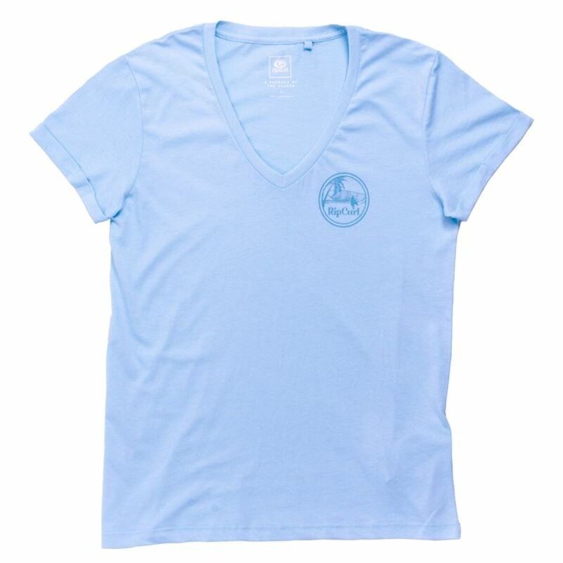 Maglia a Maniche Corte Donna Rip Curl Re-entry Azzurro Chiaro Maglia a Maniche Corte Donna Rip Curl Re-entry Azzurro Chiaro