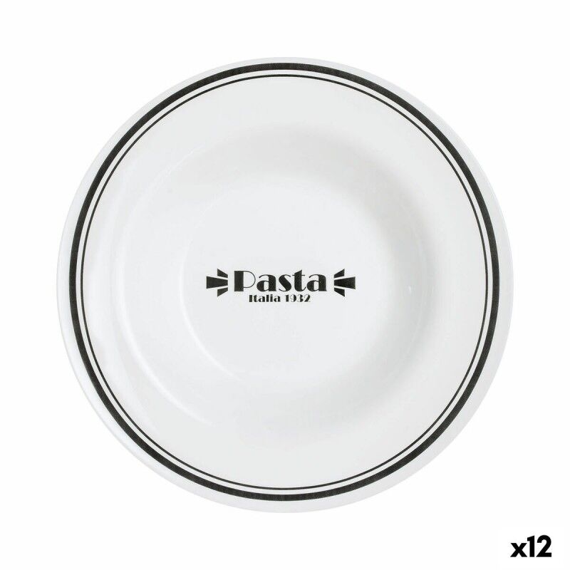 Piatto per Pasta Luminarc Friends Time Bistro Bianco/Nero Vetro 28,5 cm (12 Unità) Piatto per Pasta Luminarc Friends Time Bistro Bianco/Nero Vetro 28,5 cm (12 Unità)
