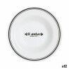 Piatto per Pasta Luminarc Friends Time Bistro Bianco/Nero Vetro 28,5 cm (12 Unità)