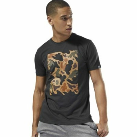 Maglia a Maniche Corte Uomo Reebok Sportswear Training Mimetico Nero