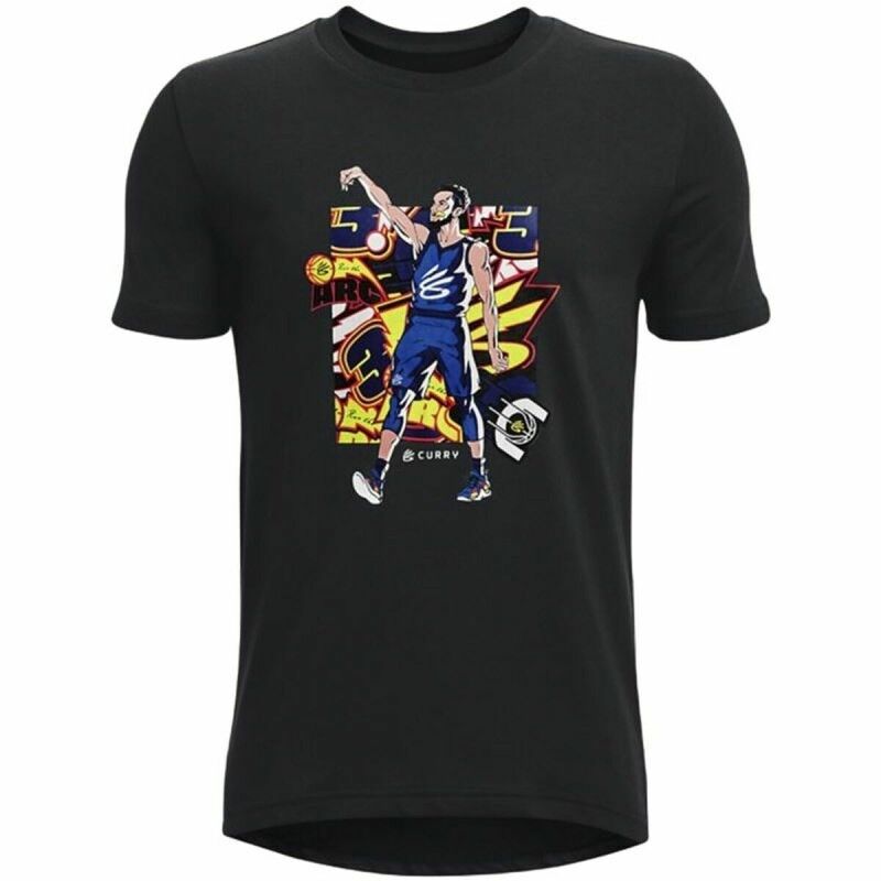 Maglia a Maniche Corte per Bambini Under Armour Curry Nero Maglia a Maniche Corte per Bambini Under Armour Curry Nero