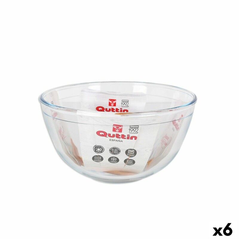 Ciotola per Mescolare Quttin Vetro ø 21,2 x 11,2 cm (6 Unità) Ciotola per Mescolare Quttin Vetro ø 21,2 x 11,2 cm (6 Unità)