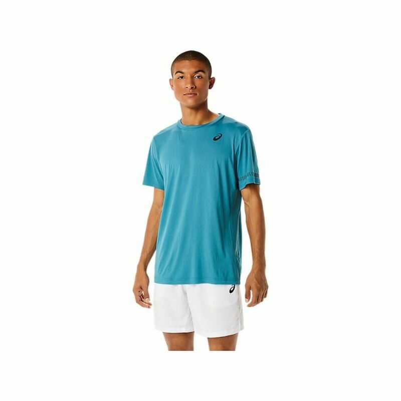 Maglia a Maniche Corte Uomo Asics Court Azzurro Maglia a Maniche Corte Uomo Asics Court Azzurro