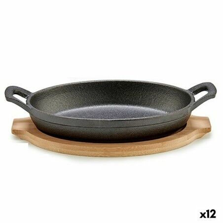 Casseruola per Servire le Tapas Kinvara 1277SJ5103 Marrone Grigio 22,5 x 4,5 x 12,5 cm (12 Unità)