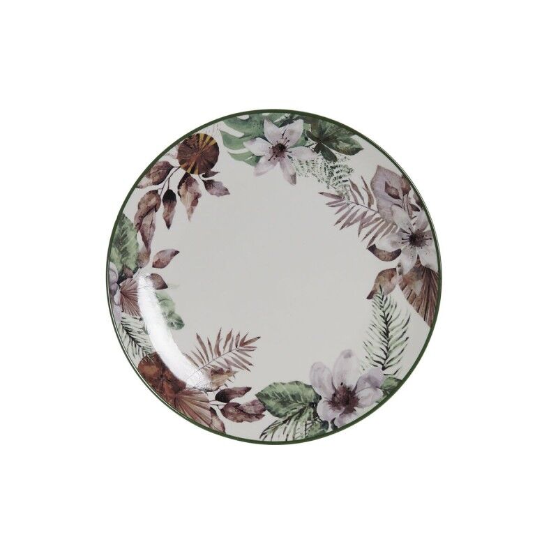 Piatto Piano DKD Home Decor Fiori Porcellana (27 x 27 x 2 cm) Piatto Piano DKD Home Decor Fiori Porcellana (27 x 27 x 2 cm)
