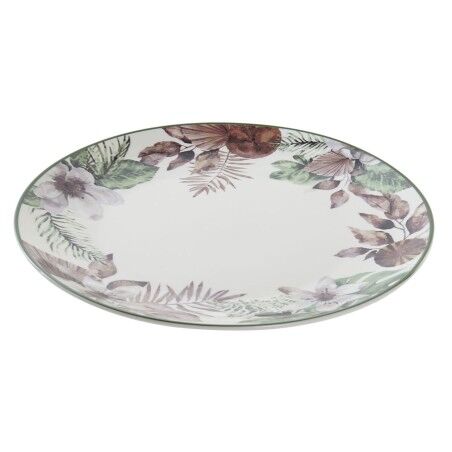 Piatto Piano DKD Home Decor Fiori Porcellana (27 x 27 x 2 cm)