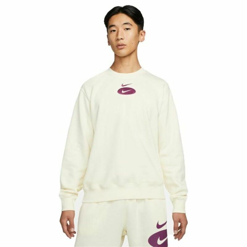 Felpa senza Cappuccio Uomo Nike Swoosh League Bianco Felpa senza Cappuccio Uomo Nike Swoosh League Bianco