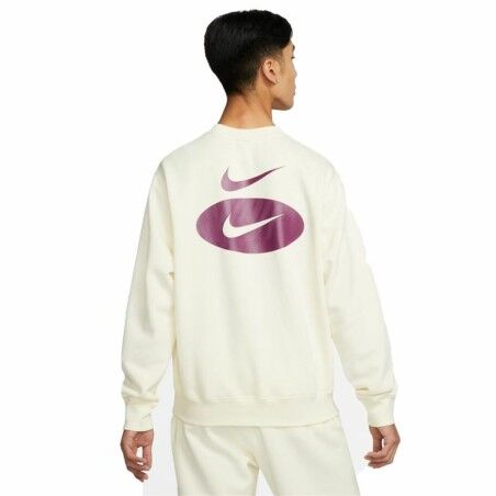 Felpa senza Cappuccio Uomo Nike Swoosh League Bianco