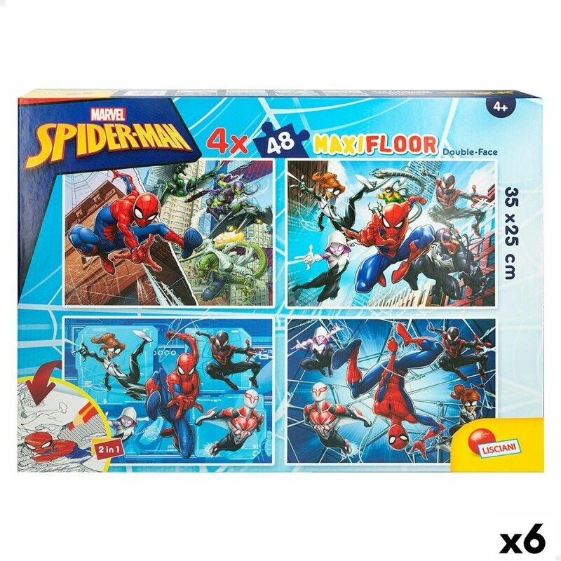 Puzzle per Bambini Spider-Man Double-face 4 in 1 48 Pezzi 35 x 1,5 x 25 cm (6 Unità) Puzzle per Bambini Spider-Man Double-face 4 in 1 48 Pezzi 35 x 1,5 x 25 cm (6 Unità)