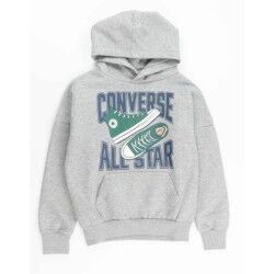 Felpa con Cappuccio Bambino Converse CNVB ALL STAR SNEAKER GFX HOOD 9CG903 042 Grigio