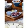Set da Aperitivo Home ESPRIT Azzurro Blu cielo Porcellana Acacia Mediterraneo Pesci 19,5 x 16,5 x 1,3 cm 4 Pezzi