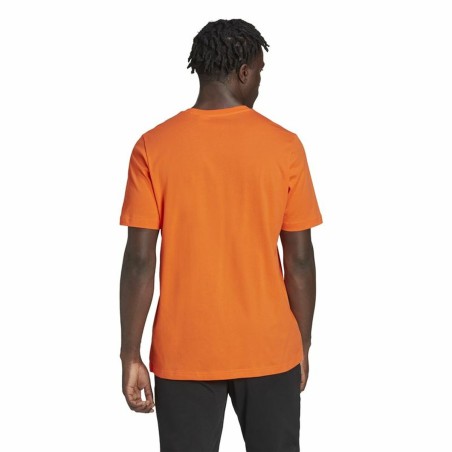 Maglia a Maniche Corte Uomo Adidas  Essentials Embroidered Linear Arancio