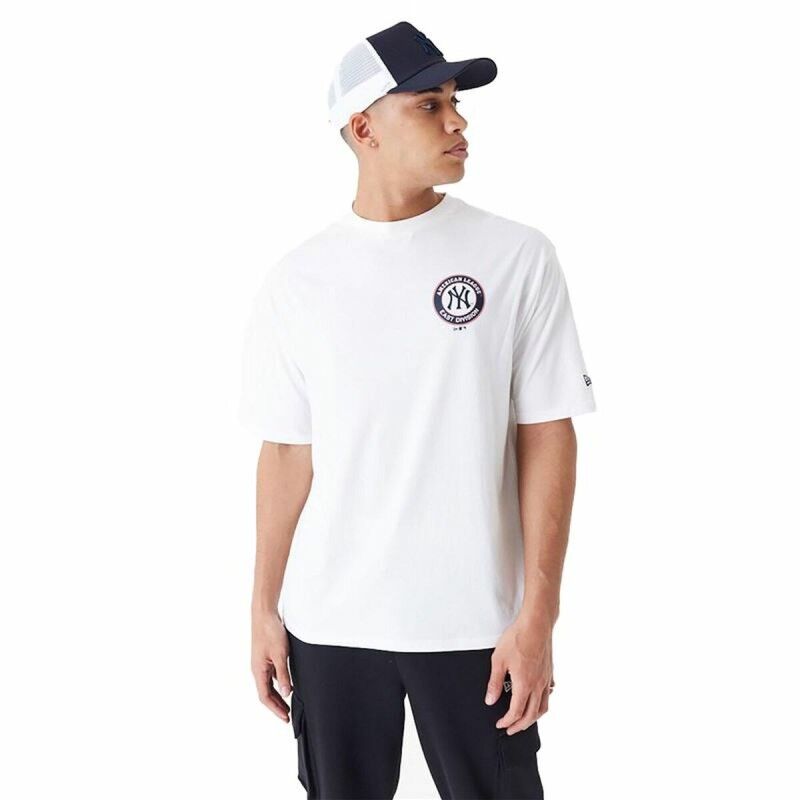 Maglia a Maniche Corte Uomo New Era MLB PLAYER GRPHC OS TEE NEYYAN 60435538 Bianco (S)