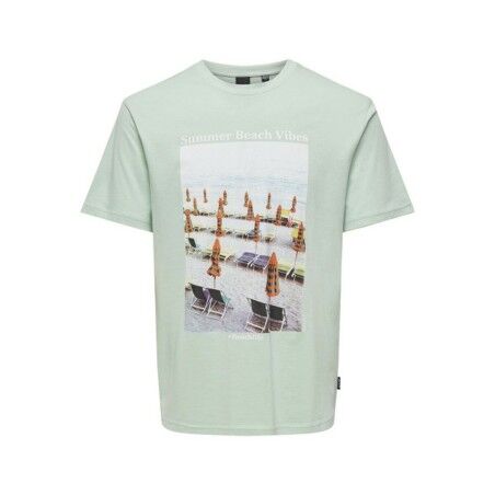 Maglia a Maniche Corte Uomo Only & Sons Onskolton Reg Beach Surf Verde