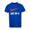 Maglia a Maniche Corte per Bambini Nike  NKB Swoosh  Azzurro