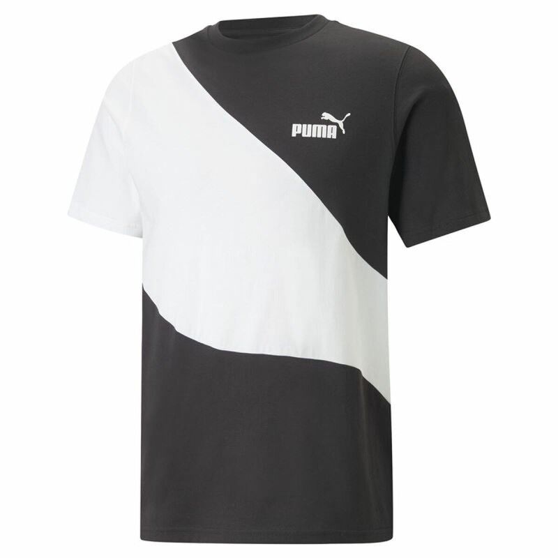 Maglia a Maniche Corte Uomo Puma Powert Bianco Nero Maglia a Maniche Corte Uomo Puma Powert Bianco Nero
