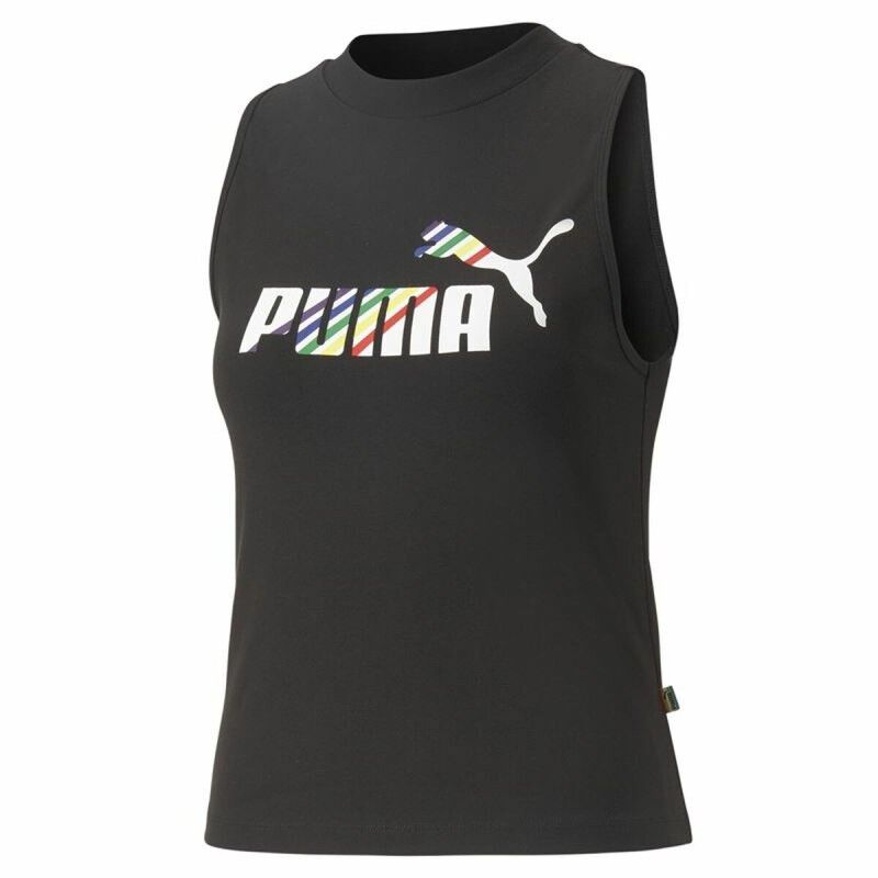 Maglia Smanicata da Donna Puma Ess+ Love Is Love Sl Nero Maglia Smanicata da Donna Puma Ess+ Love Is Love Sl Nero
