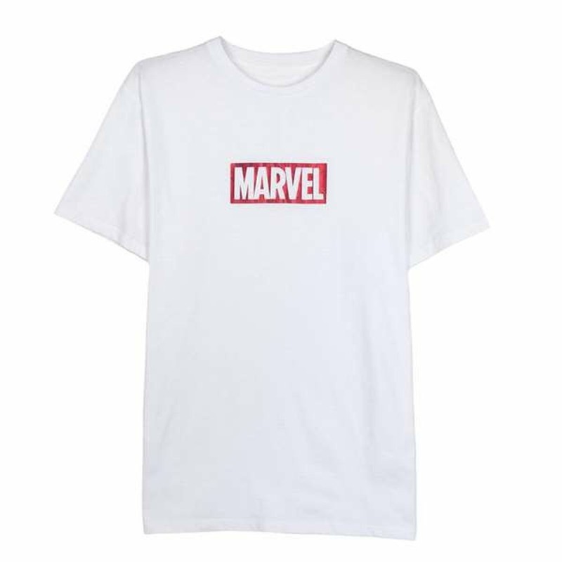 Maglia a Maniche Corte Uomo Marvel Bianco Maglia a Maniche Corte Uomo Marvel Bianco