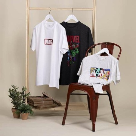 Maglia a Maniche Corte Uomo Marvel Bianco