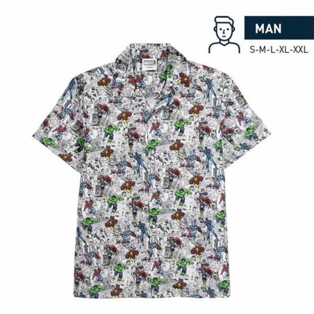 Maglia a Maniche Corte Uomo Marvel Grigio chiaro