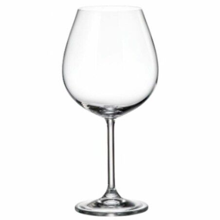 Set di calici da vino Bohemia Crystal Clara 650 ml 6 Pezzi (6 Unità) (4 Unità)