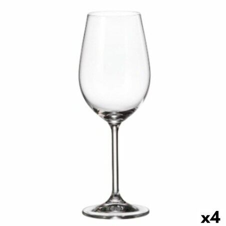 Set di calici da vino Bohemia Crystal Clara Bianco 350 ml 6 Pezzi (6 Unità) (4 Unità)