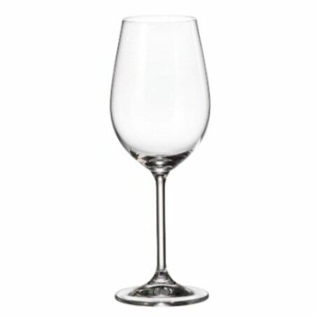 Set di calici da vino Bohemia Crystal Clara Bianco 350 ml 6 Pezzi (6 Unità) (4 Unità)