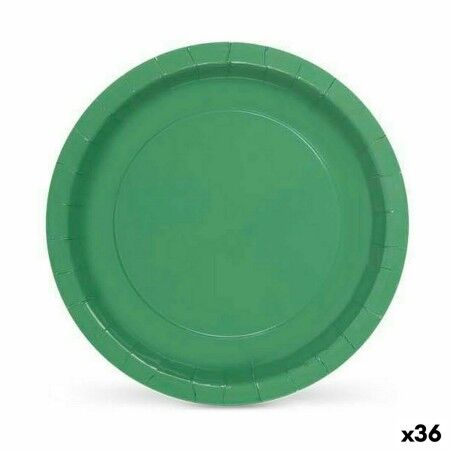 Set di piatti Algon Monouso Cartone Verde 10 Pezzi 20 x 20 x 1,5 cm (36 Unità)