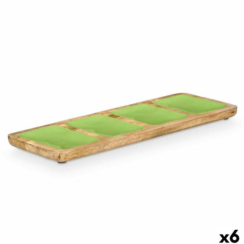 Vassoio con Scompartimenti MALI-941 G Verde 46 x 3 x 17 cm (6 Unità)