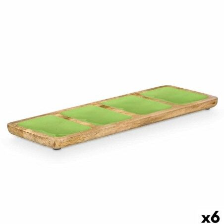 Vassoio con Scompartimenti MALI-941 G Verde 46 x 3 x 17 cm (6 Unità)