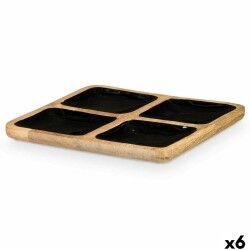 Vassoio con Scompartimenti MALI-991 B Nero 31 x 3 x 31 cm (6 Unità)