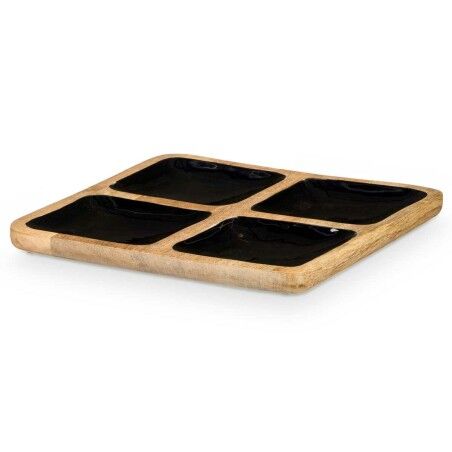Vassoio con Scompartimenti MALI-991 B Nero 31 x 3 x 31 cm (6 Unità)