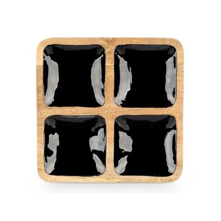 Vassoio con Scompartimenti MALI-991 B Nero 31 x 3 x 31 cm (6 Unità)