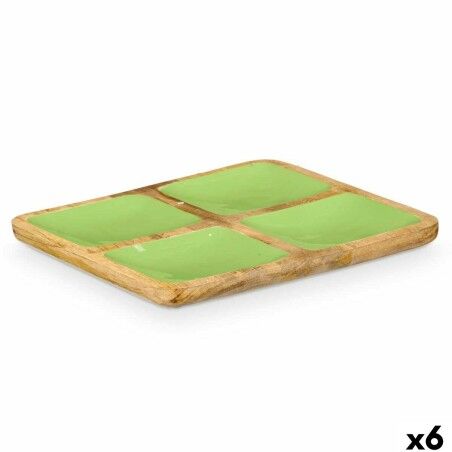 Vassoio con Scompartimenti MALI-991 G Verde 31 x 3 x 3 cm (6 Unità)