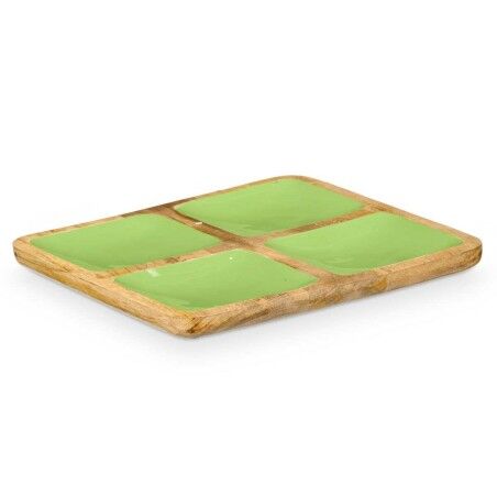 Vassoio con Scompartimenti MALI-991 G Verde 31 x 3 x 3 cm (6 Unità)