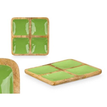 Vassoio con Scompartimenti MALI-991 G Verde 31 x 3 x 3 cm (6 Unità)