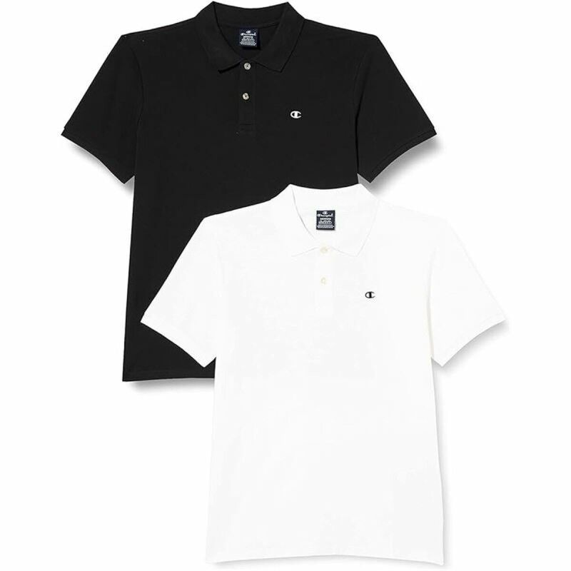 Polo a Maniche Corte Uomo Champion Nero Polo a Maniche Corte Uomo Champion Nero