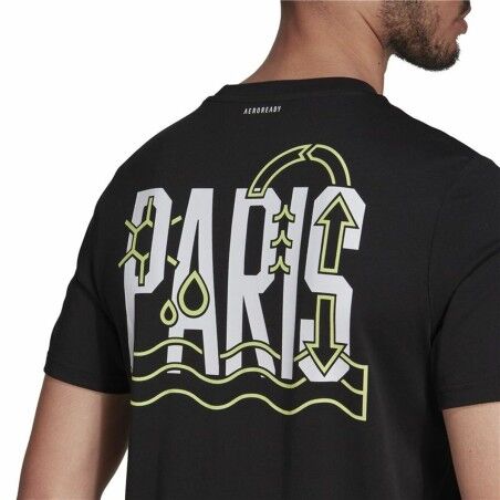 Maglia a Maniche Corte Uomo Adidas Aeroready Paris Graphic Tennis Nero