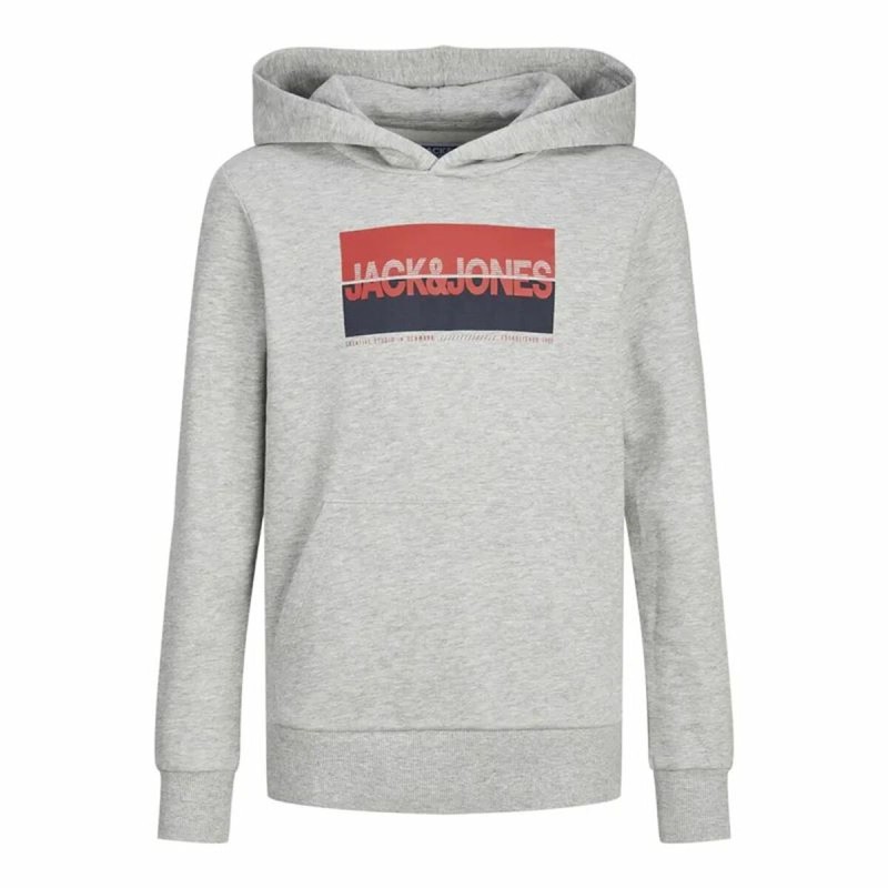 Felpa con Cappuccio Uomo Jack & Jones Jjnolan Grigio Felpa con Cappuccio Uomo Jack & Jones Jjnolan Grigio