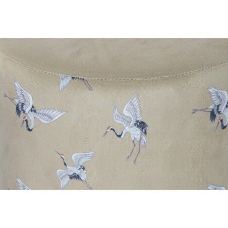 Poggiapiedi DKD Home Decor 32 x 32 x 38 cm Grigio Dorato Metallo Uccello Orientale Senape (2 Unità)