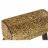 Poggiapiedi DKD Home Decor Nero Legno Marrone Pelle Leopardo (67 x 30 x 51 cm)