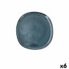 Piatto da pranzo Bidasoa Ikonic Azzurro Ceramica 20,2 x 19,7 x 1,3 cm (6 Unità) (Pack 6x)
