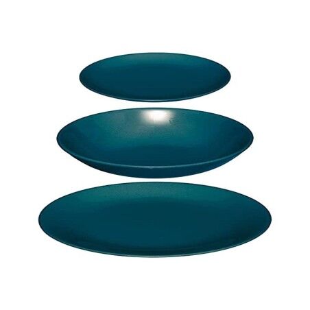 Servizio di Piatti Secret de Gourmet Azzurro Ceramica 18 Pezzi