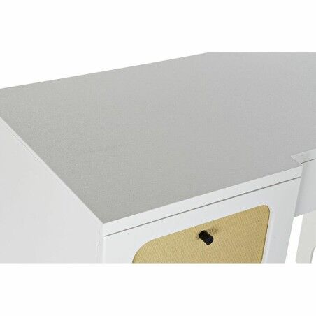 Scrivania DKD Home Decor Abete Bianco Rattan (140 x 50 x 76 cm)