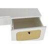 Scrivania DKD Home Decor Abete Bianco Rattan (140 x 50 x 76 cm)