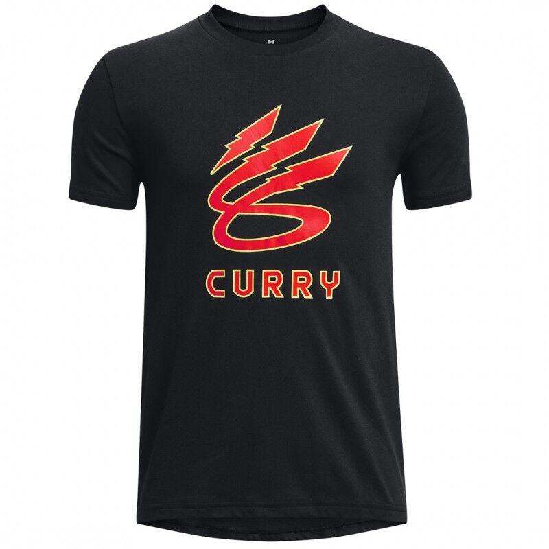 Maglia a Maniche Corte Uomo Under Armour Curry Lightning Logo Nero Maglia a Maniche Corte Uomo Under Armour Curry Lightning Logo Nero