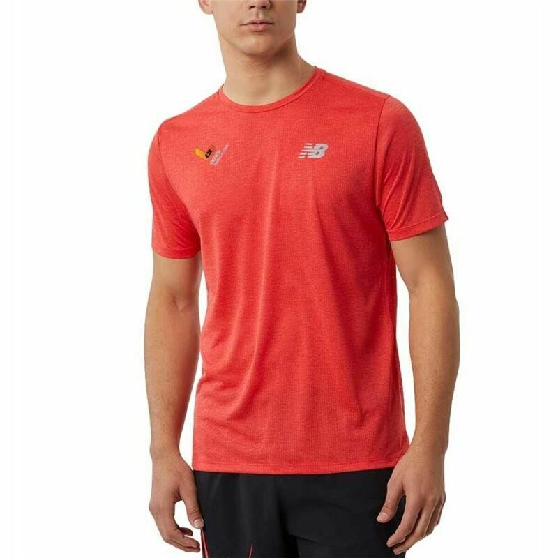 Maglia Sportiva a Maniche Corte New Balance Impact Run Arancio Maglia Sportiva a Maniche Corte New Balance Impact Run Arancio